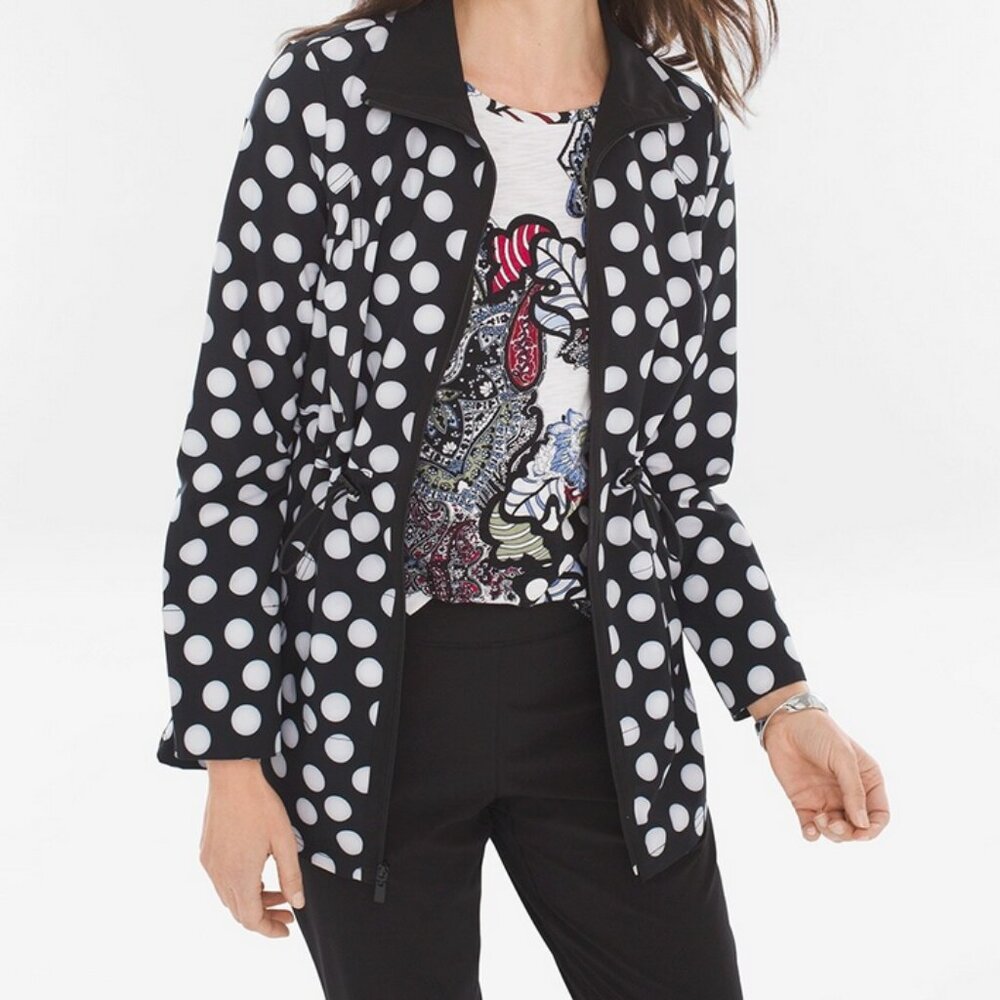 Chicos Zenergy Dot Anorak Jacket size 2